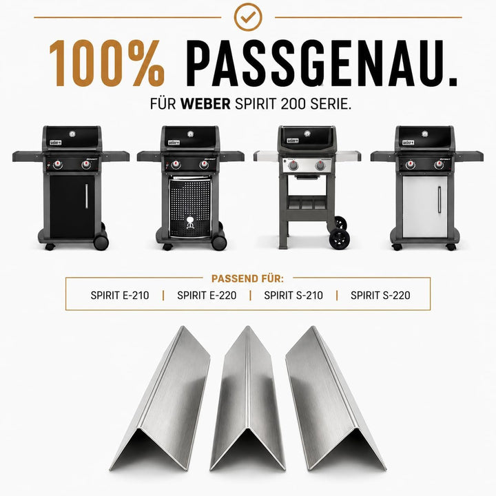 Aromaschienen 3 Stück I 7635 Weber Spirit 210 220 E210 S210 E220 S220 Series Flavorizer Bars ab Bj.