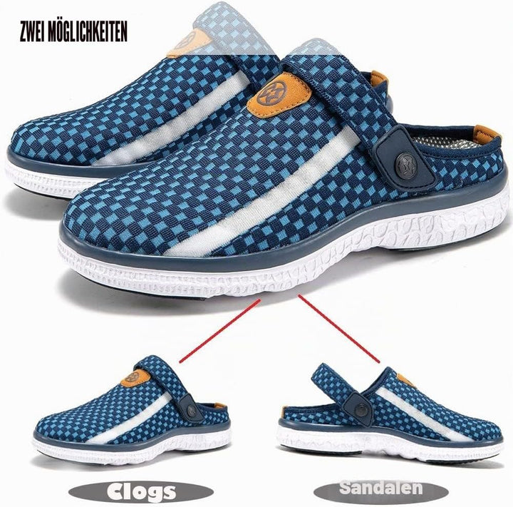 Unisex Clogs Hausschuhe Atmungsaktiv Mesh Pantoletten Sommer Beach Freizeit Schuhe rutschfest Weiche