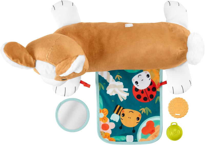 Fisher-Price HJW10 - Baby-Spielzeug zum Spielen in der Bauchlage, 3-in-1 Hündchen Spielkissen mit BP