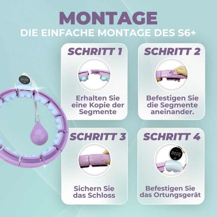 Swiss Activa+ Leiser Hula-Hoop-Reifen mit Taillentrainer S6+ mit Taillentrimmer, S6+ mit Taillentrim
