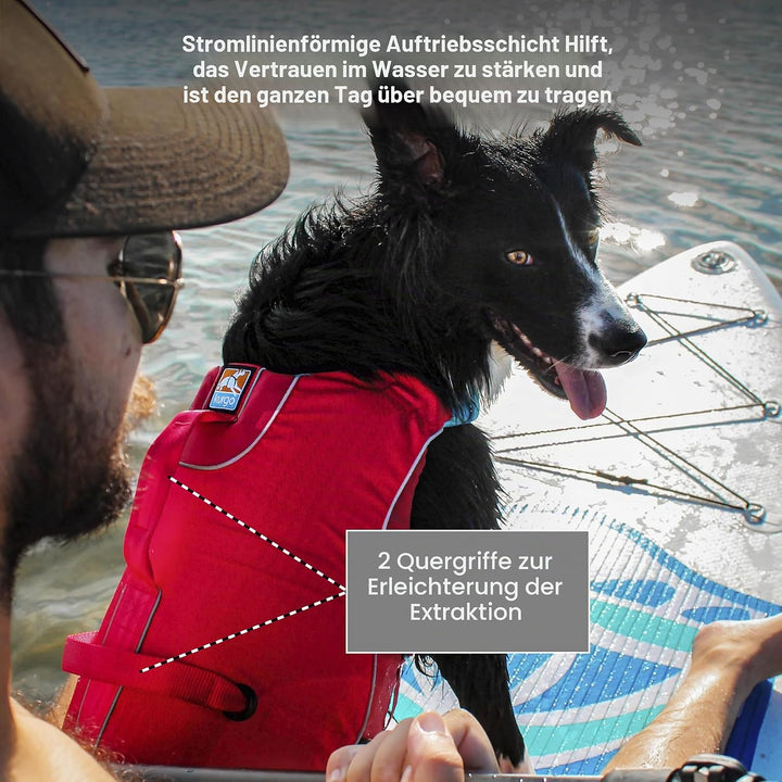 Kurgo Surf N Turf Hundeschwimmweste, Reissfestes Material, Mit Reflektoren und 2 Griffen ausgestatte