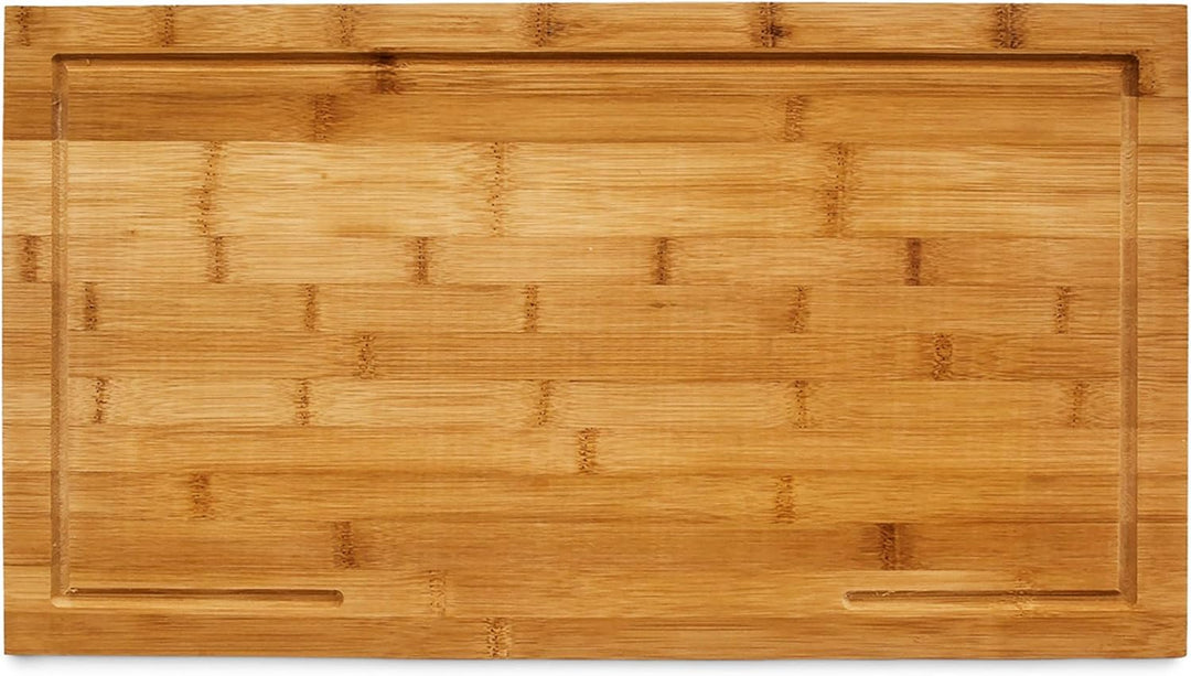 Relaxdays Schneidebrett Bambus HxBxT: ca. 4,5 x 52 x 29 cm grosses und robustes Holzbrett Küchenbret