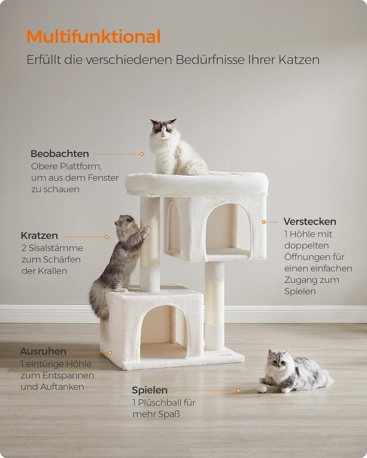 Feandrea Kratzbaum, 101 cm Katzenbaum, XL, Katzenhaus für extra grosse Katzen bis zu 20 kg, grosse P