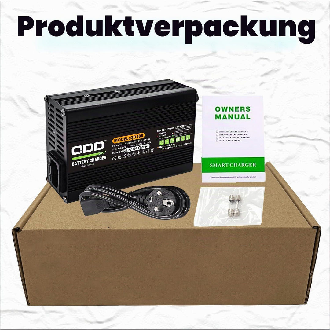 QDD 29,2 V 10 A Lifepo4-Ladegerät 220 V mit Lüfter Lithium-Batterie-Ladegerät Mehrere Schutzfunktion
