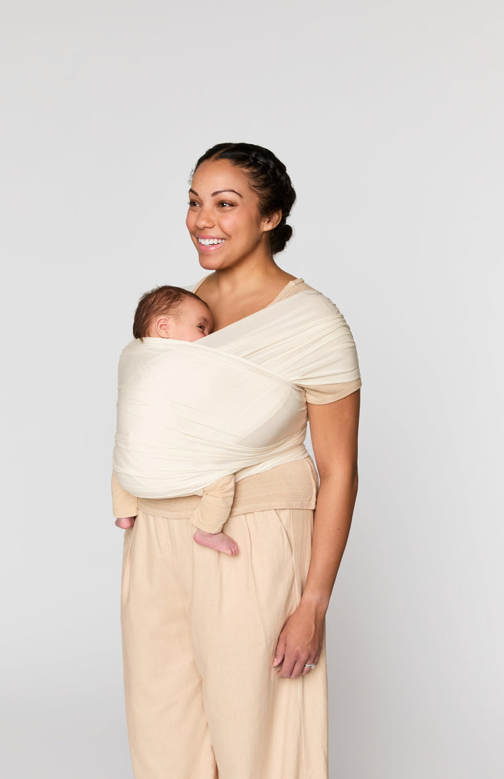 Ergobaby Babytragetuch für Neugeborene ab Geburt bis 11,3 kg, Aura Mesh Tragetuch aus recyceltem Pol