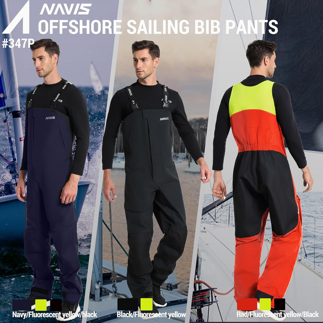 Navis Marine Herren Arbeitshose – wasserdichte Latzhose mit Hohem Bund, Verstärkten Knien & Verstell
