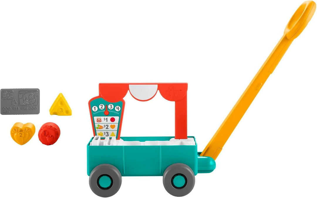 FISHER-PRICE Lernspass 4-in-1 Markt-Traktor - Lernspielzeug zum Ausitzen und Hinterherziehen, mit Sm