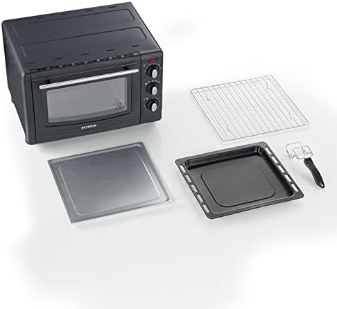 SEVERIN Back- und Toastofen, Mini Backofen mit Grillrost, Backblech und Krümelblech, vielseitiger Of