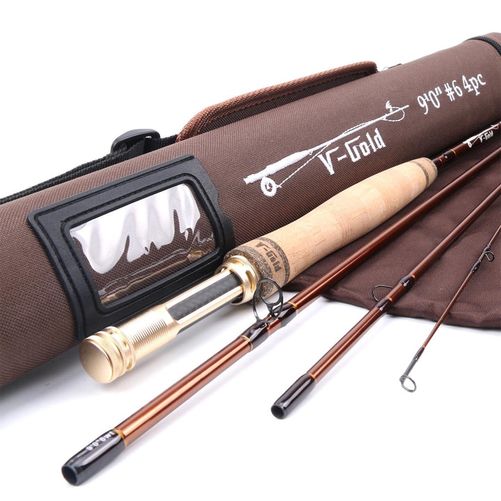 SPRINTON MAXIMUNCATCH V-Gold Fliegenrute IM12 Graphit 4 Teile Fliegenfischen Rute mit Cordura Rohr A