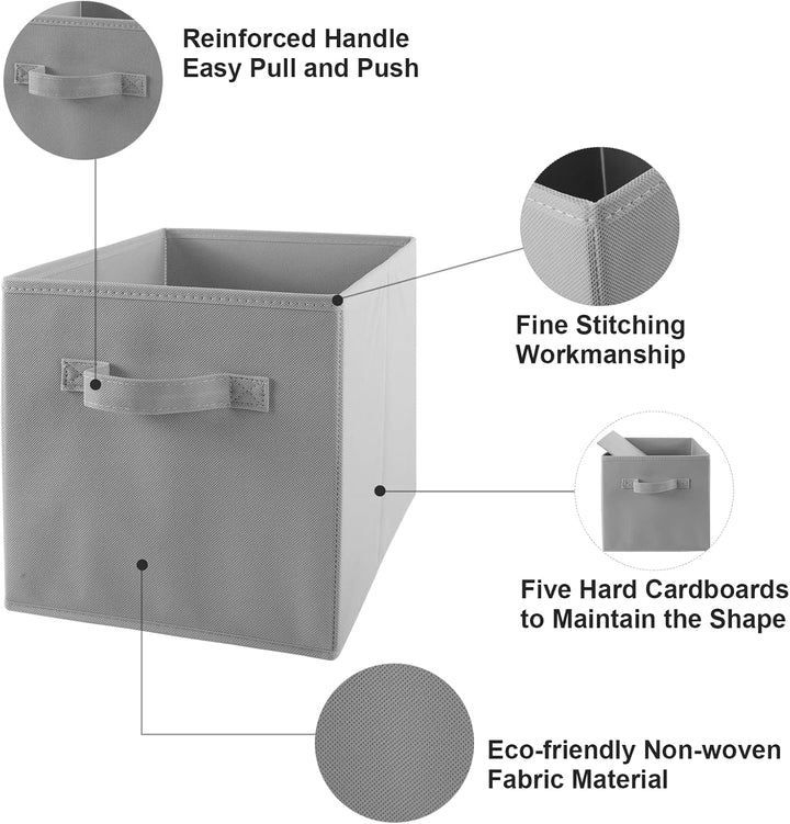 LONENESSL Faltbare Aufbewahrungsboxen mit Griff, 4 Stück Stoff Faltbare Aufbewahrungswürfel 27 x 27