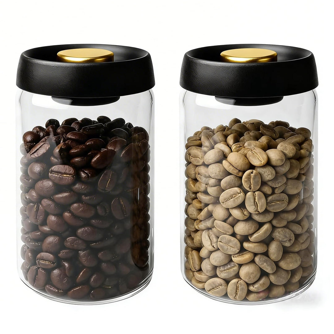 GBKDQQ 2 Stück Kaffeedose luftdicht 1800ml: Vakuumbehälter Glas, Kaffeebehälter luftdicht, Vakuumver