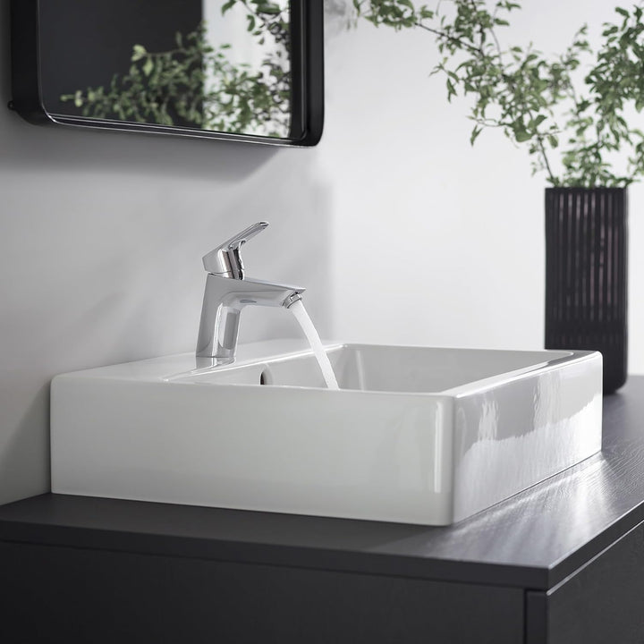 hansgrohe Wasserhahn Logis (Armatur mit Auslauf Höhe 70mm und Push-Open Ablaufgarnitur) Chrom Chrom