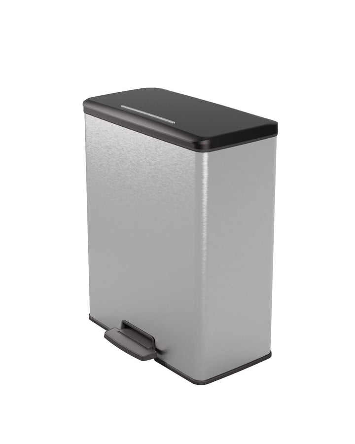 CURVER DECO BIN Mülleimer, Kunststoff, Silber metallic, 65L, Silber metallic