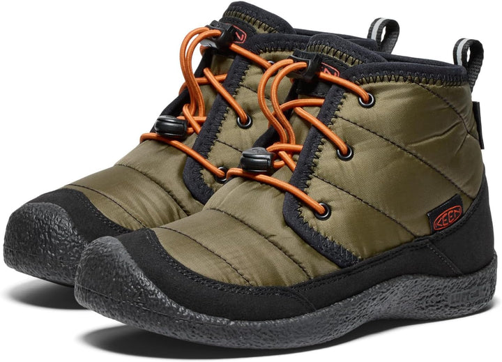 KEEN Unisex Kinder Howser 2 Waterproof Bottes Chukka, 24 EU Dark Olive Gold Flame
