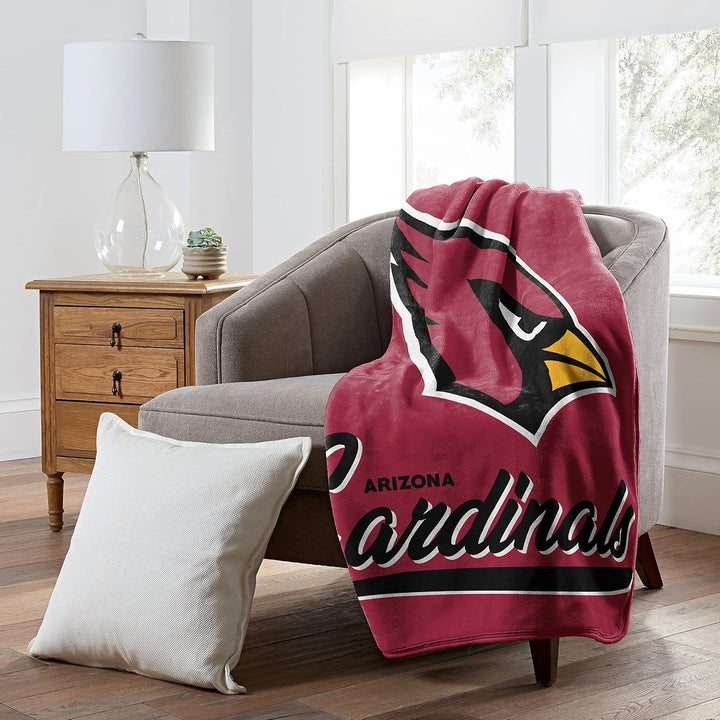 Officially Licensed NFL Grand Stand Plush Raschel Throw Blanket, 50" x 60" Arizona Cardinals, Arizon