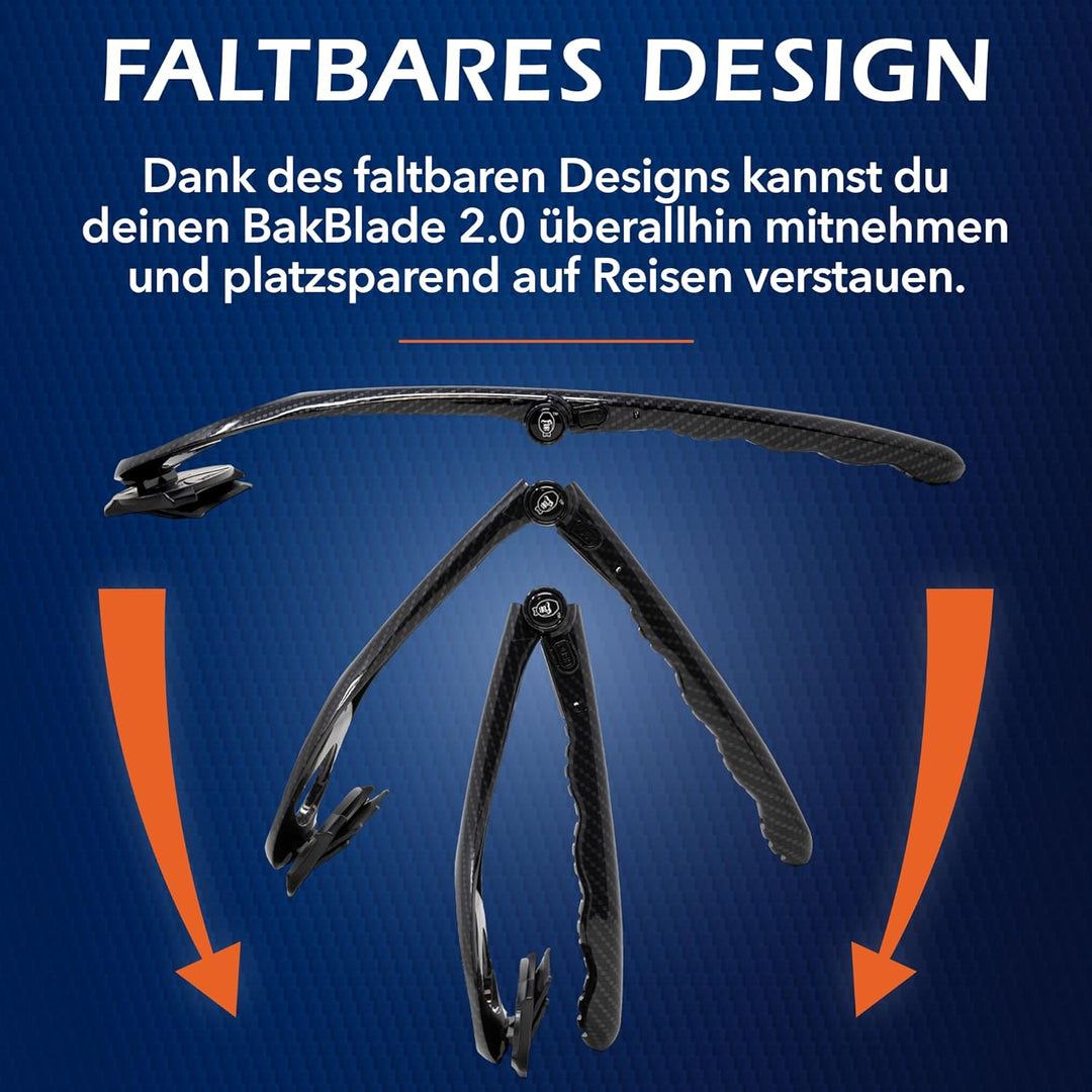 BakBlade 2.0 Carbon Faser Effekt - Rückenrasierer für Männer (DIY) Rückenrasierer, ergonomischer Gri