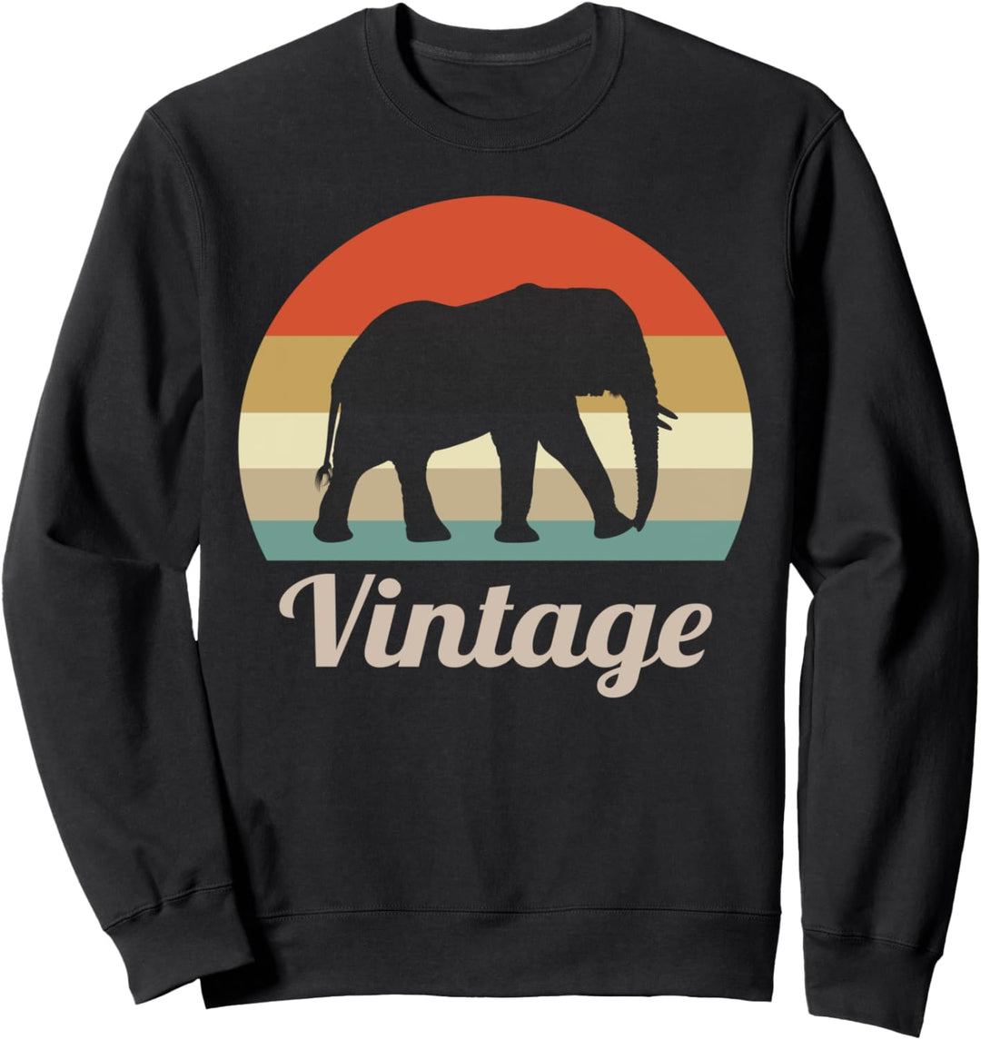 Elefant Elephant Tiere Afrika Indien Retro Vintage Style Sweatshirt