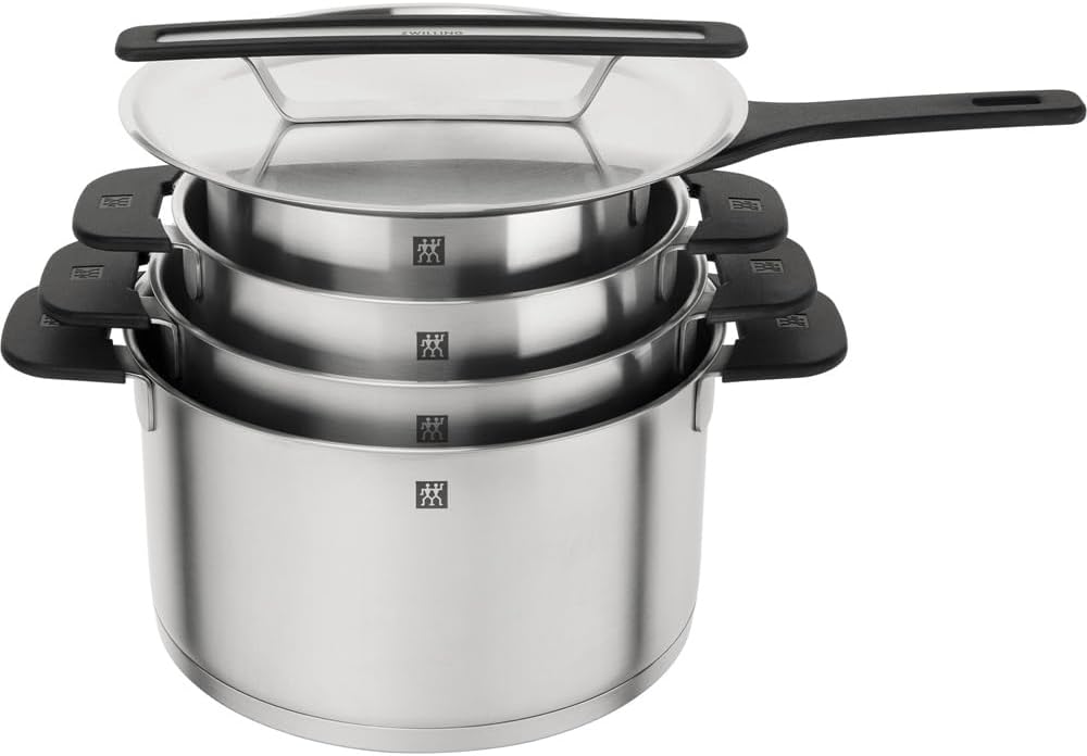 ZWILLING More Kochtopfset, 5-tlg, Deckelhalter, Induktion, Schwarz