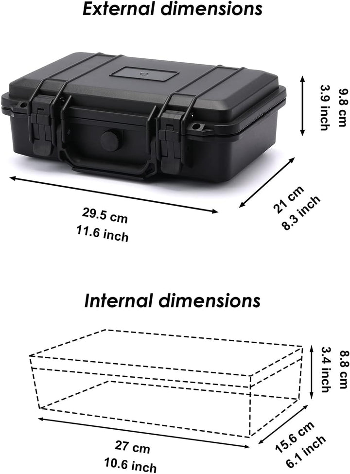 CASOMAN 11.5-Inch Water-proof & Explosion-Proof Box, with Cush- Proof Sponge, IP67 Water Proof Grade