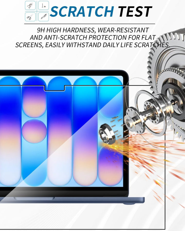 2 Stück Schutzfolie für 13" MacBook Neo Laptop, 9H-Gehärtetes Glas Displayschutz kompatibel mit MacB