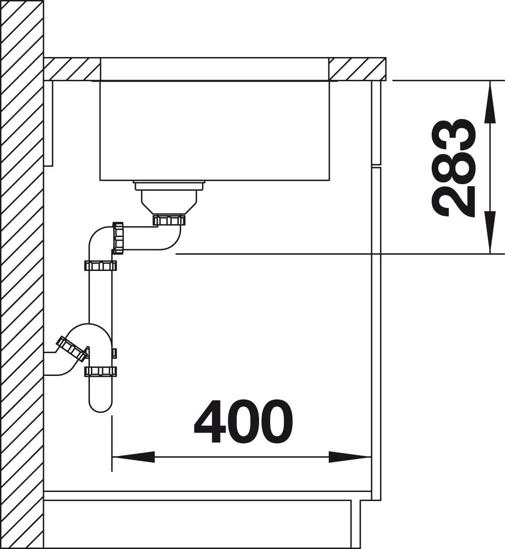 BLANCO SUPRA 340-U | Edelstahl | Einbauart: Unterbau | ohne Ablauffernbedienung | 40er Unterschrank
