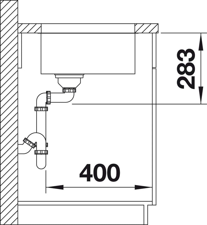 BLANCO SUPRA 340-U | Edelstahl | Einbauart: Unterbau | ohne Ablauffernbedienung | 40er Unterschrank