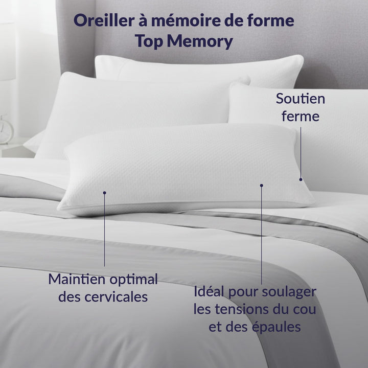 Dodo Topmemory Kissen aus Memory-Foam, 60 x 60 cm, Weiss