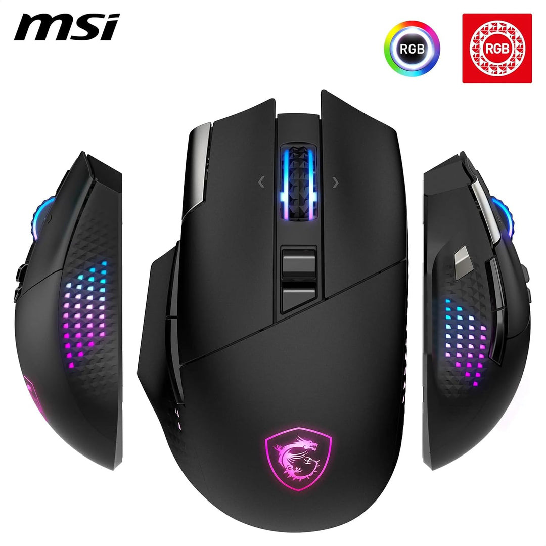 MSI Versa PRO Wireless + Mouse Dock PRO Gaming-Maus – Ladestation, 26000 DPI optischer Sensor, für R