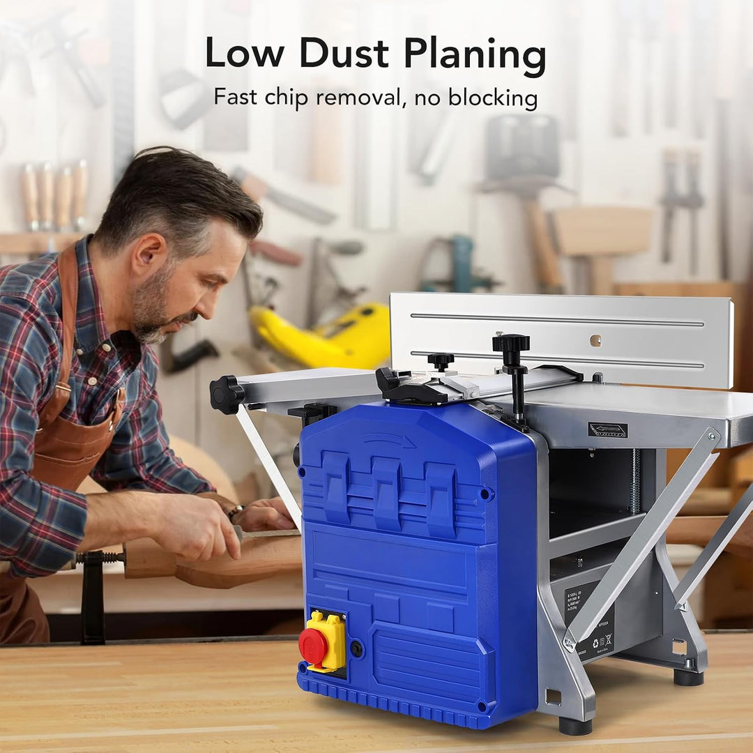 Garvee Elektrischer Dickenhobel 1250 W, Tischhobel Für Hart- & Weichholz | 8000 U/min Leistung, 20 c