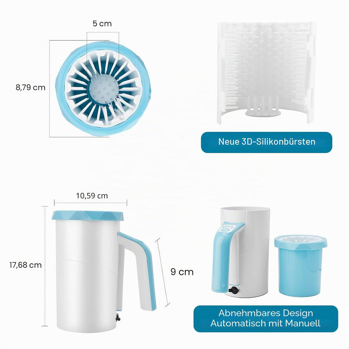MYPIN Automatischer Hundepfotenreiniger, 7.4V Rechargeable Dog Paw Washer Cup, 2 in 1 Tragbarer Haus