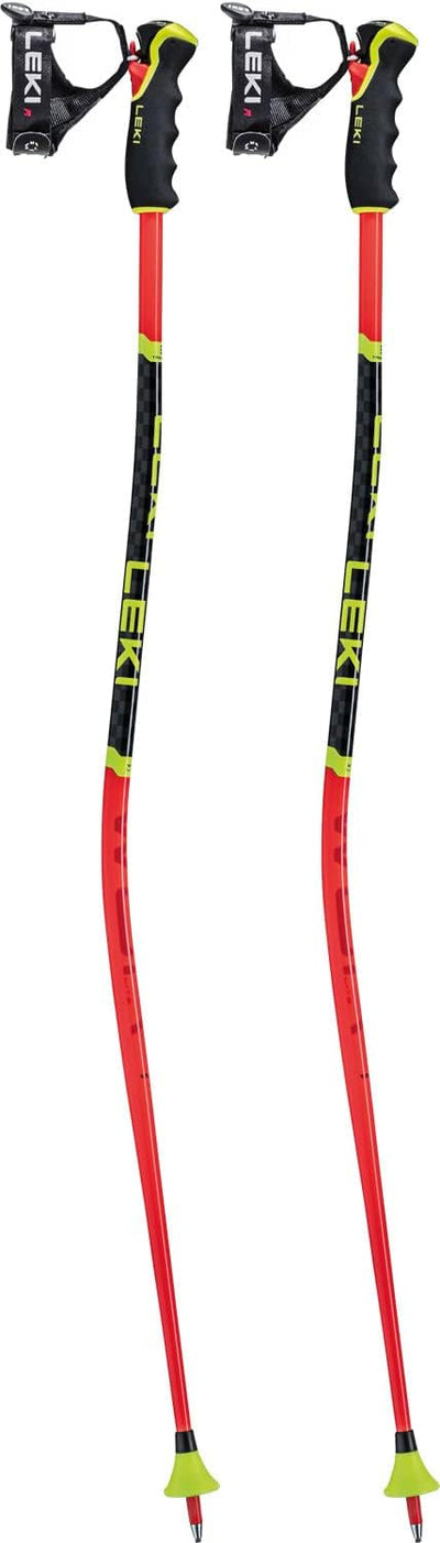 LEKI Unisex-Adult Skistock 115 Bright Red - Black - Neon Yellow, 115 Bright Red - Black - Neon Yello