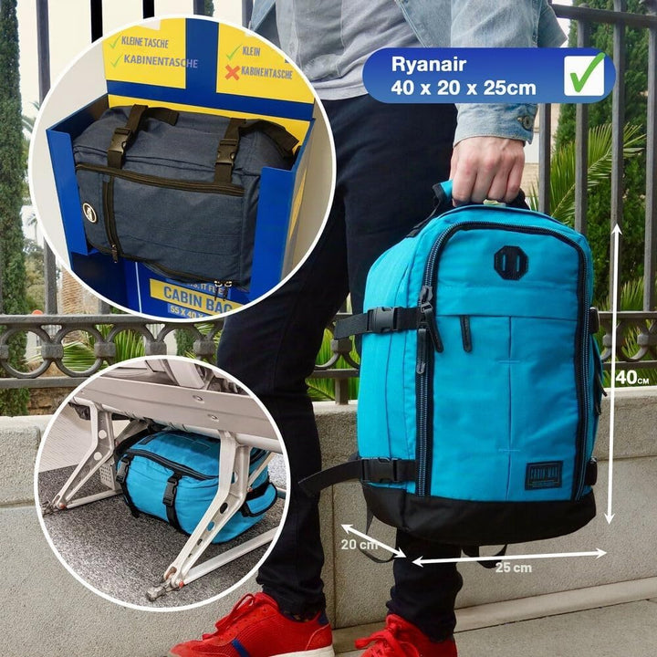 Cabin Max Handgepäck Rucksack 40x20x25 für Ryanair Reiserucksack für Flugzeug Unter Sitzplatz - Trav