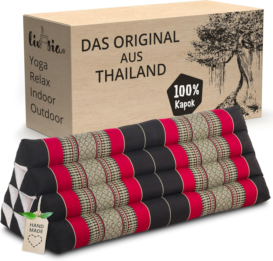 livasia Rückenstützkissen breit für Paare, Dreieckskissen für Garten und Balkon, Keilkissen mit Kapo