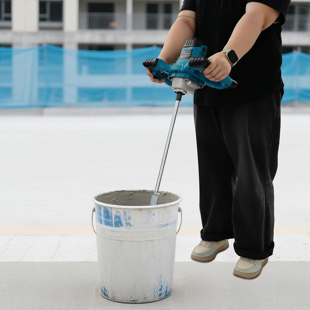 Quirl Mörtelrührer mit 6 Geschwindigkeiten, 1400W Elektro-Betonrührer bis 1200 U/min &amp; Rührwerk für
