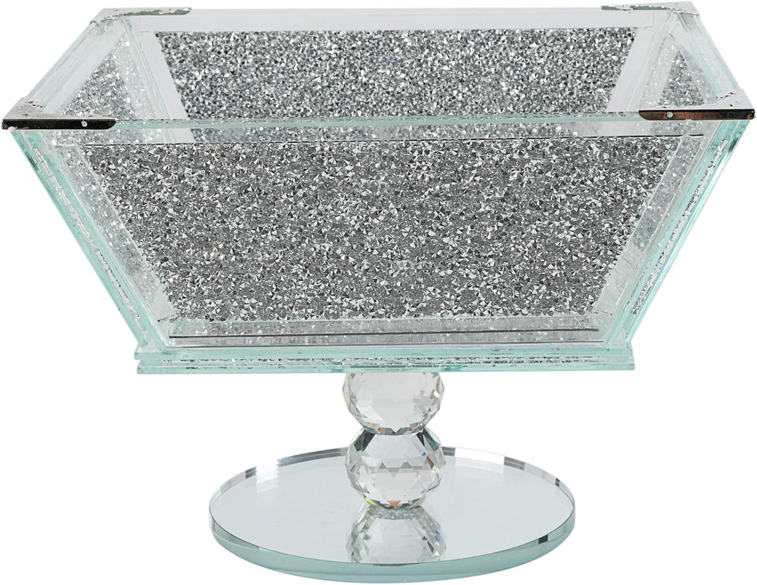 London Boutique Extra grosse Obstschale aus Kristall, Mittelstück, Aufbewahrung, glitzernd, Diamant-
