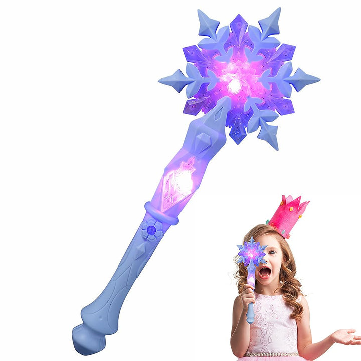 MAGICLULU Schnee Zauberstab Blitzstäbe Schneeflockenstäbe Mädchen Kleider Leuchtende Schneeflocke Le