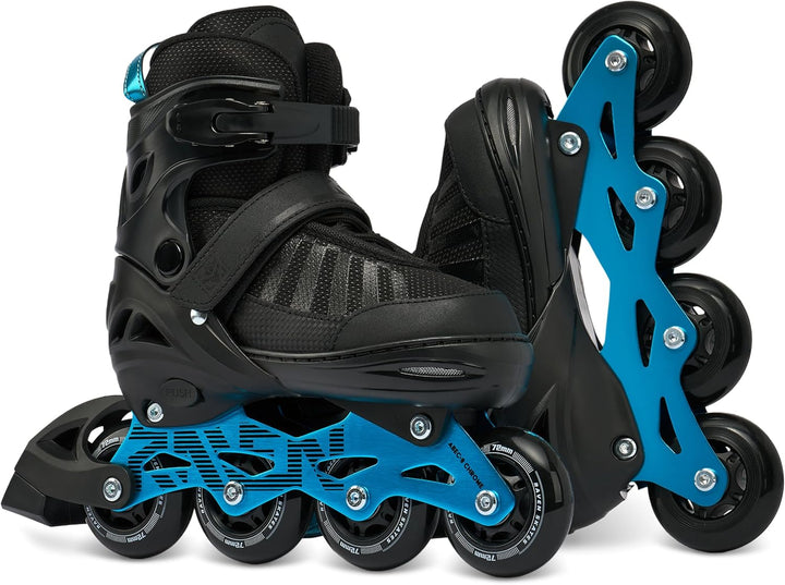 RAVEN Inline Skates Inliner für Kinder und Erwachsene OPTIONAL 2in1 mit Schlittschuhen verstellbar O