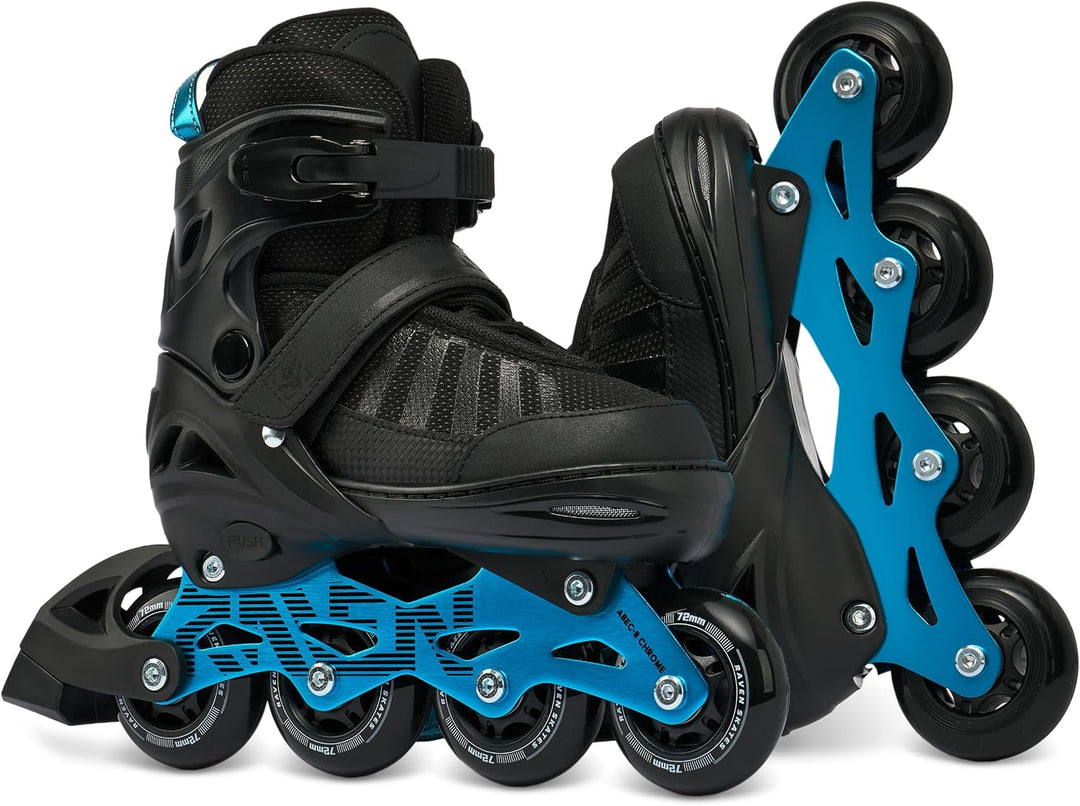 RAVEN Inline Skates Inliner für Kinder und Erwachsene OPTIONAL 2in1 mit Schlittschuhen verstellbar O