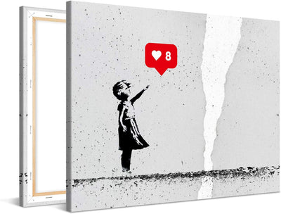 PICANOVA – Premium Leinwanddruck – Leinwandbild Balloon Girl 100x75cm – Kunstdruck Auf 2cm Holz-Keil