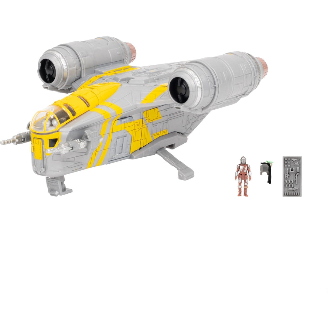 Star Wars™ Micro Galaxy Squadron SWJ0543 - Razor Crest - offizielles 18 cm grosses Fahrzeug mit 1 Mi