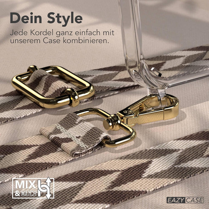 EAZY CASE Handykette - Verstellbares Taschenband kompatibel mit iPhone 15 Pro, Schulterriemen, Handy