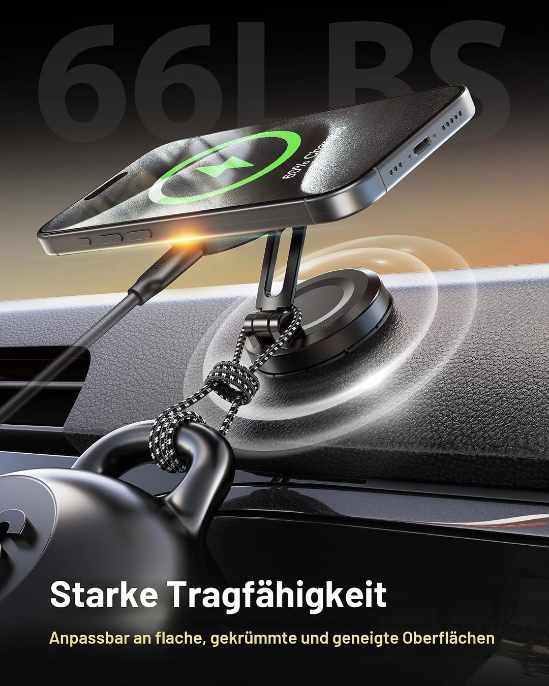YOSH für MagSafe Autohalterung 15W Handyhalterung Auto mit Ladefunktion, Armaturenbrett Magnetische