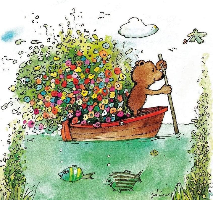 PGM Kunstdruck Janosch - Blumen-Fähre 48x58cm