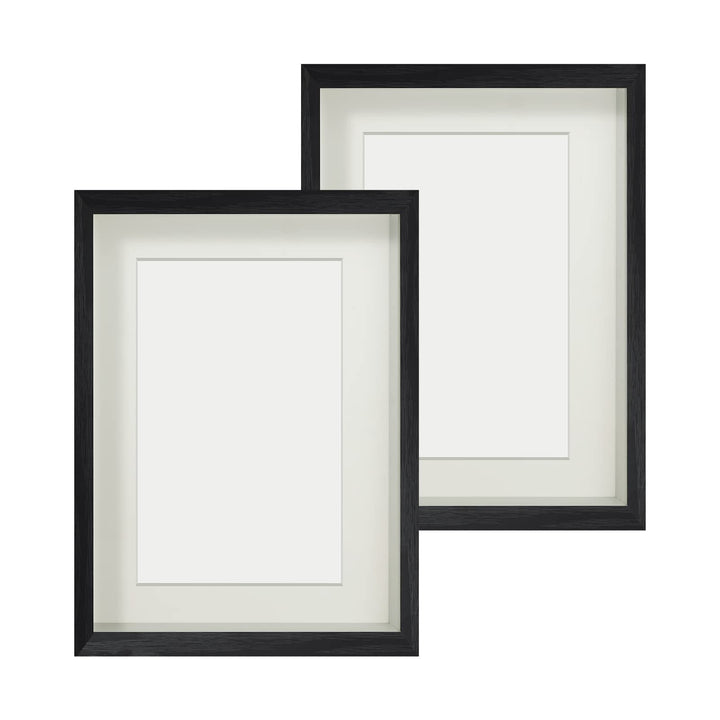 Anhow 2er 3D Bilderrahmen 15x20 cm (Tief 3 cm), Bilderrahmen zum Befüllen mit Beige Passepartout Pas