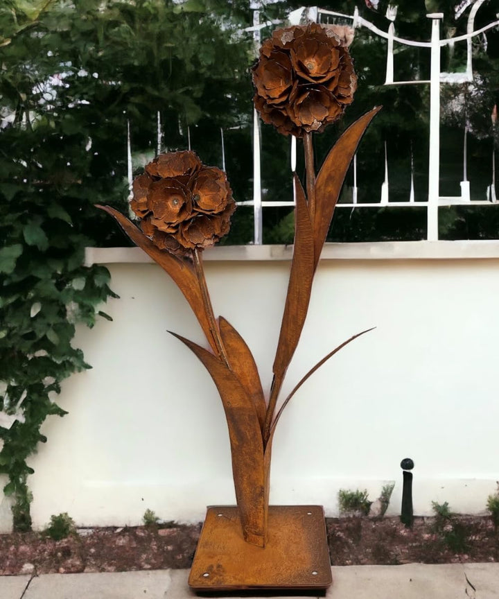 Terma Rost 3D Pusteblume XXL 120cm Höhe Pusteblume Gartendeko rost Gartenfigur gross Metallfigur Gar