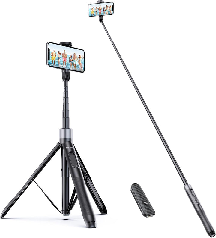 ATUMTEK Selfie-Stick, 60 Zoll (15,2 cm), Stativ für Telefon, ausziehbar, All-in-One mit Bluetooth-Fe