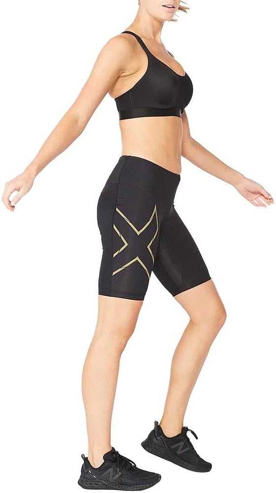 2XU Damen Shorts Light Speed Mid-Rise Compression Shorts L Schwarz, L Schwarz