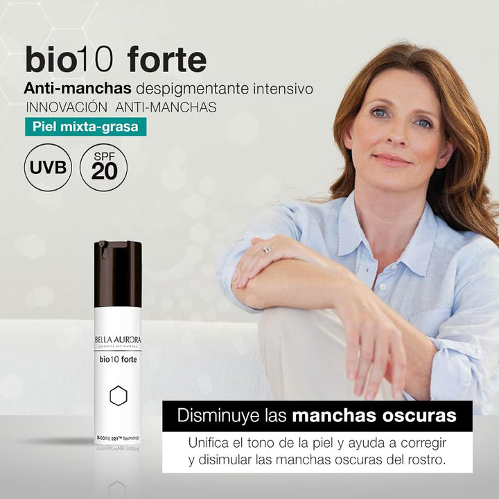 Bella Aurora, PigmentStop bio10forte, Intensivbehandlung gegen dunkle Flecken, Anti-Ageing-Creme für