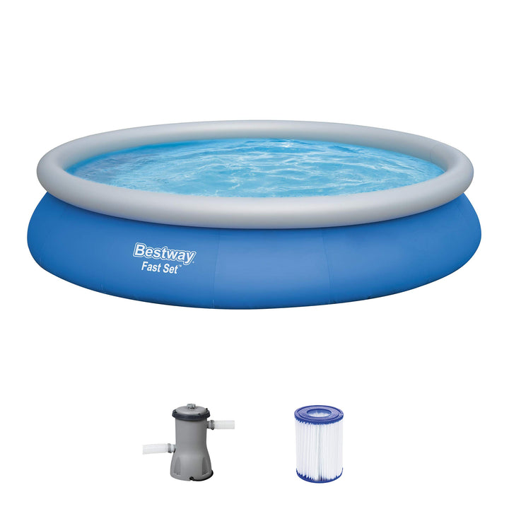 Bestway Fast Set™ Pool, 457 x 84 cm, Set mit Filterpumpe, rund, blau, 457 x 84 cm