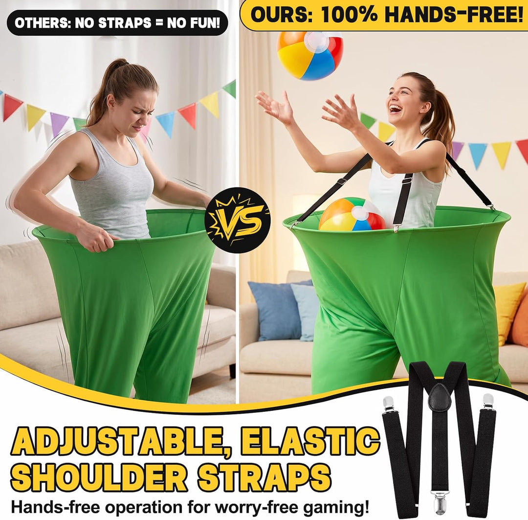 16 Stück Granny Pants Gartenspiel mit 8 Hüpfbällen und 2 Ballonpumpe
